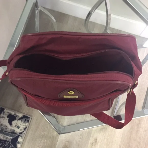 Vintage Samsonite "Port of Entry 1" 2 pc. Burgundy Luggage Set 1980's Ca… - Picture 12 of 16